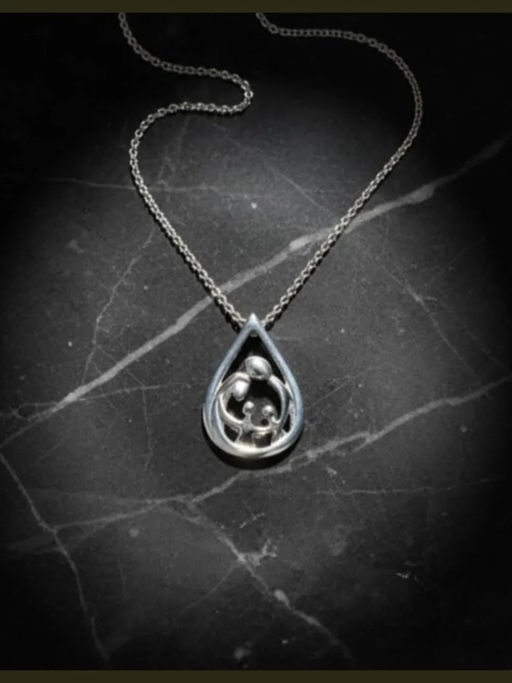 Sterling Silver Family Pendant Necklace 18